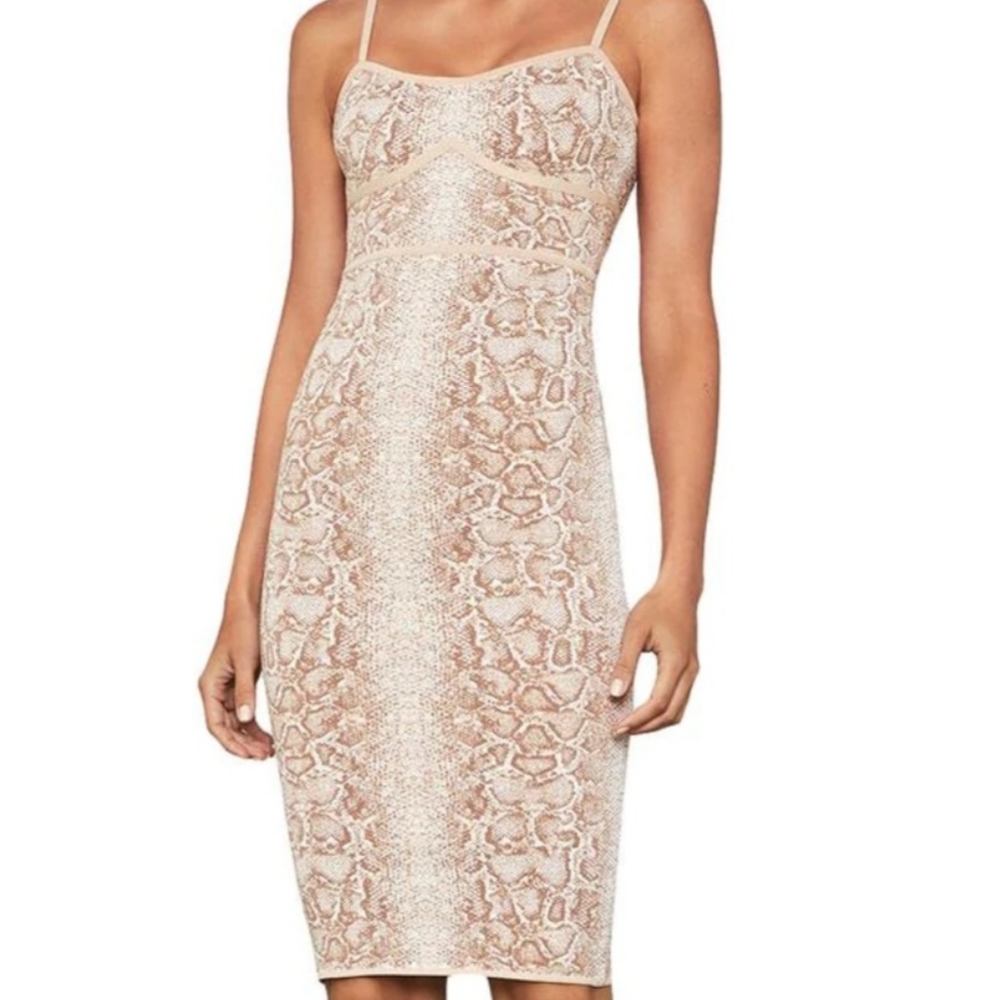 BCBGMAXAZRIA WOMENS SNAKE PRINT PARTY COCKTAIL DRESS
